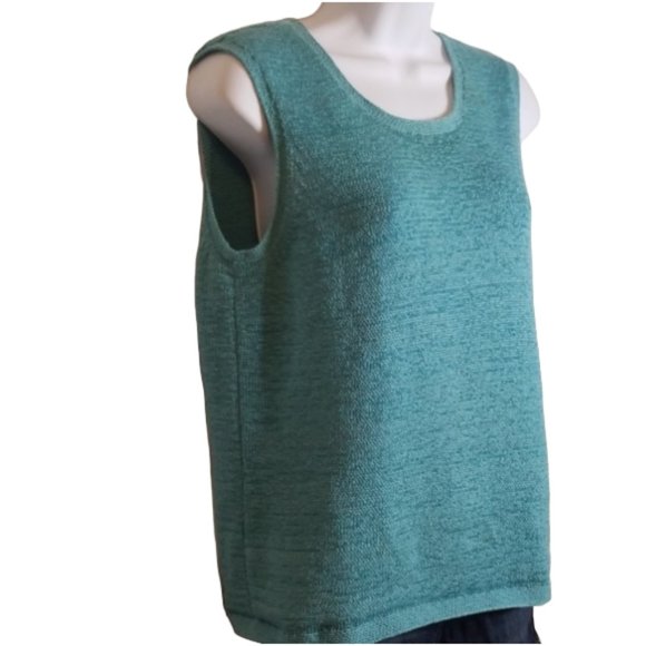 Pendleton Aquamarine Knit Sleeveless Round Neck Sweater Vest - Picture 4 of 8